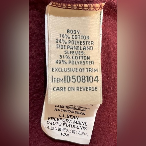 L.L. Bean Women's Quilted Full-Zip Sweatshirt. Dark plum. - Picture 11 of 14